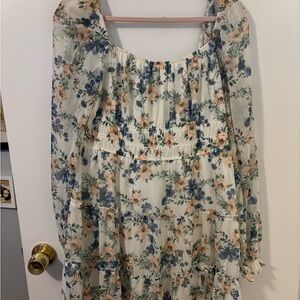 Trixxi Ivory Dress Floral Pastel Details Coquette Girl Fairy Style